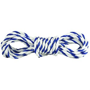 3 / 8" Pool Rope - Per Foot, Blue-White Twisted