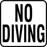 6" x 6" Vinyl Message Stick-On, No Diving