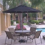 Fiberbuilt Fiberglass Ribbed Market Umbrella, 9', Pulley & Pin Style