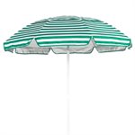 Umbrella - Solar Reflective 6 ft., Forest Green Stripe / Silver