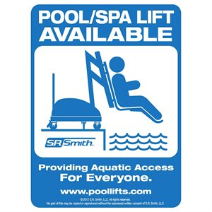 Sign - Pool Lift Available, Metal 9" X 12"