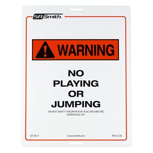 Sign - Pool Lift Warning, Metal 9" X 12"