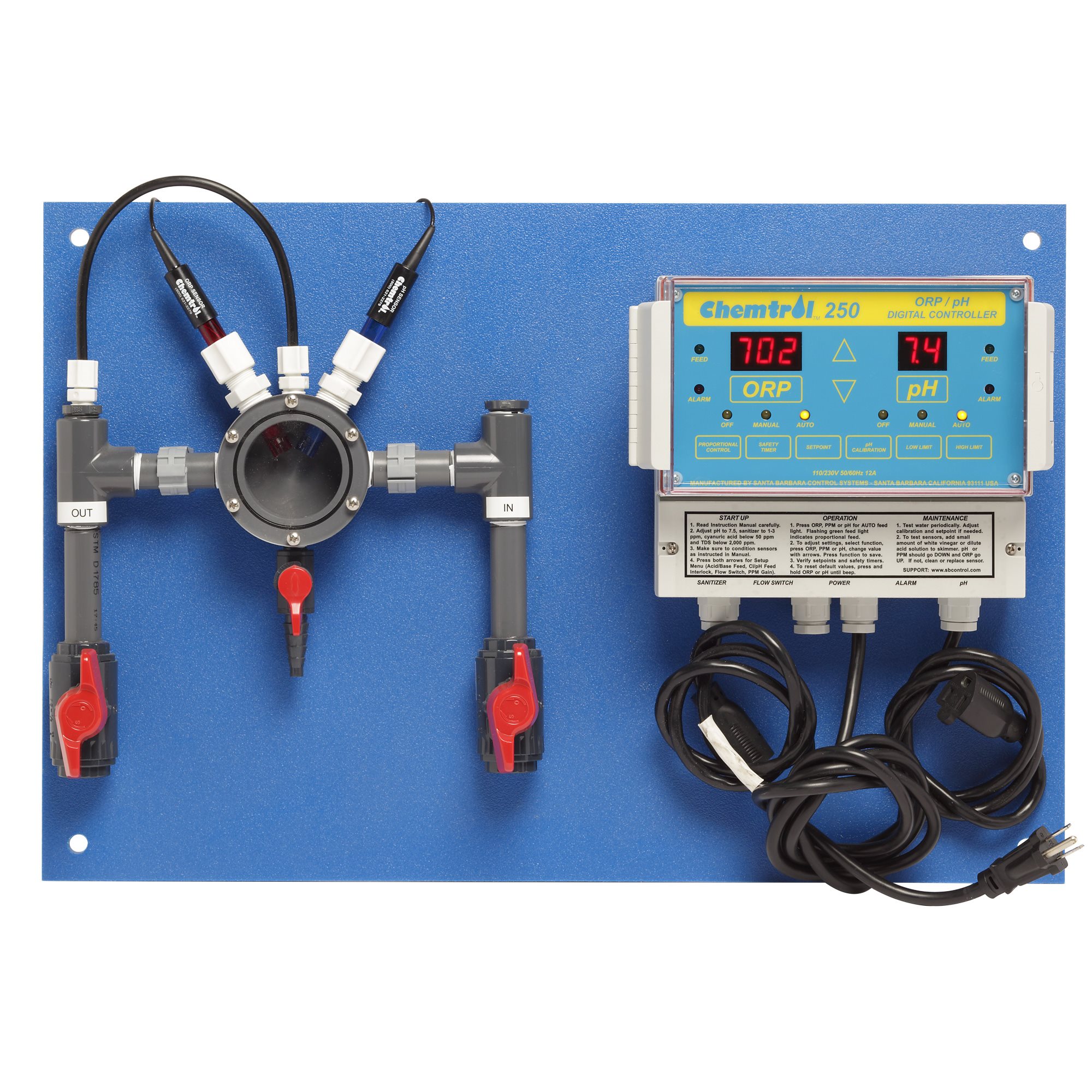 Chemtrol 250 Controller, Panel-Mounted, with Flow Cell and Safety Flow Switch