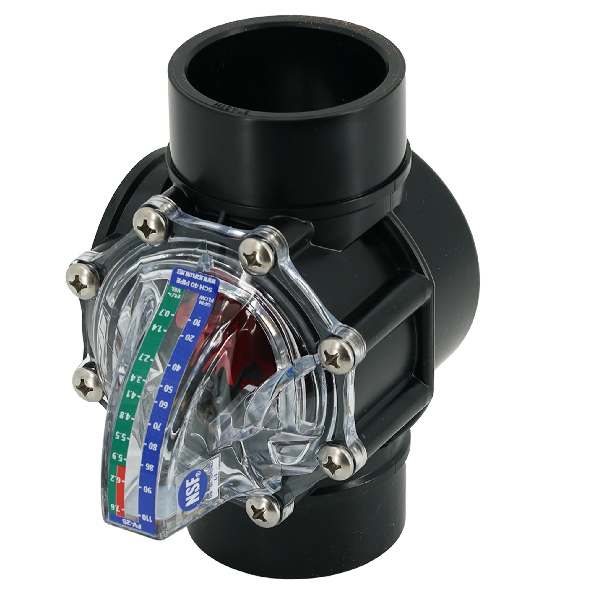 FlowVis Flow Meter 2.5", Check Valve Style