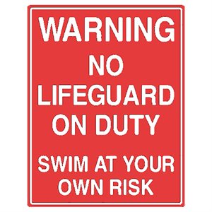 Tailwind Sign 18 X 24 SWIM AT YOUR OWN RISK 2 W