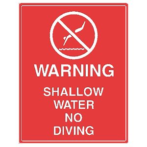 Tailwind Sign 18 X 24 WARNING SHALLOW WATER