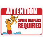 Sign - Swim Diapers Required 12" x 18"