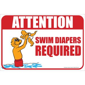 Sign - Swim Diapers Required 12" x 18"