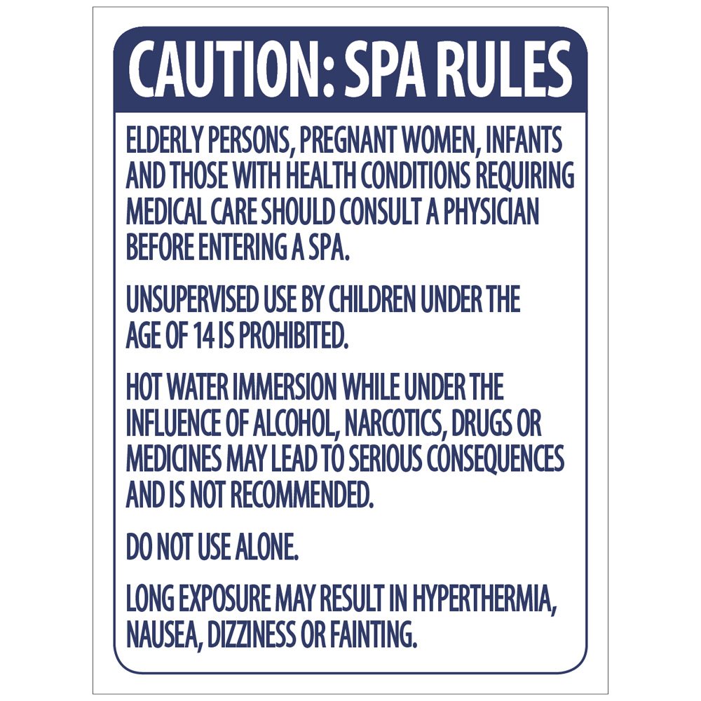 Sign - Spa Rules 18" x 24"