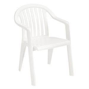 Stackable Chair, Miami Low Back, White, Case of 4