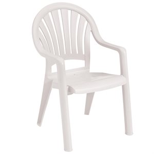 Stackable Chair, Pacific High Back, White, Case of 16