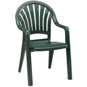 Stackable Chair, Pacific High Back, Amazon Green, Case of 16