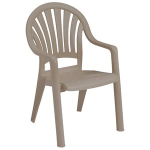 Stackable Chair, Pacific High Back, French Taupe, Case of 16