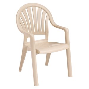 Stackable Chair, Pacific High Back, Sandstone, Case of 16