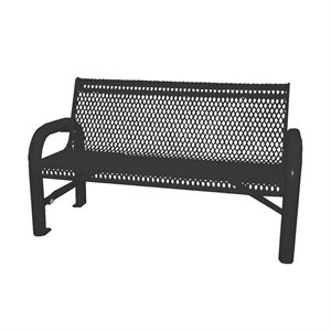 Premier Polysteel Grand Contour Bench, 4 ft, with Backrest, Free Standing / Surface Mount