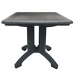 Aquaba Table, 32" Square, Zinc / Charcoal