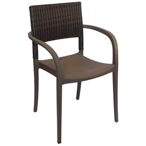 Java Stackable Chair with Armrests, Bronze Frame, Case of 16