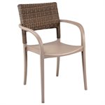 Java Stackable Chair with Armrests, French Taupe Frame, Case of 16