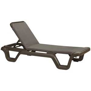 Marina Sling Chaise, Bronze Mist Frame, Espresso Sling, Case of 14